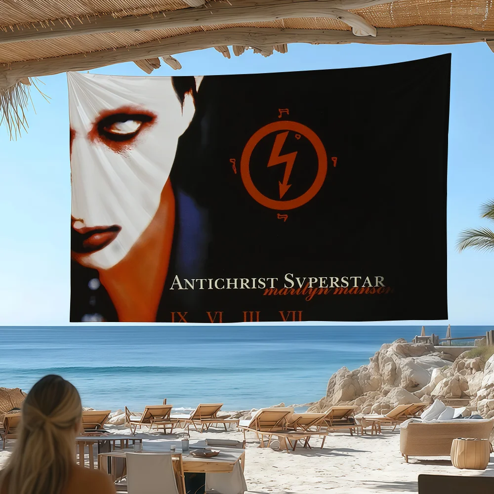 Singer Marilyn Manson flag Custom Camping Garden Decor Party Backdrops Wall Art Family Gifts