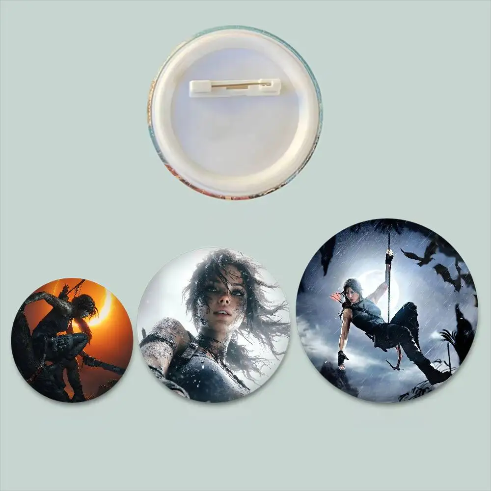 Hot Games Tomb R-Raider Badges Fun Creative Button Pins Brooches For Clothes Backpacks Good Gifts For Kids Friends