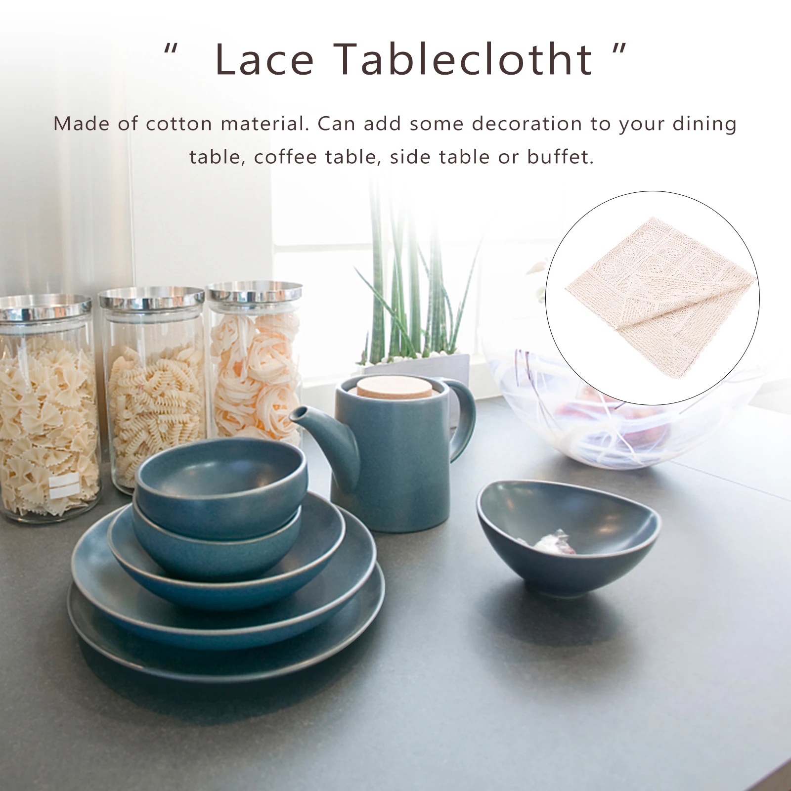 

Lace Tablecloth Cotton Photo Prop Hallow out Cover Simple Crochet Decorative Table Cover for Dining Table Decor