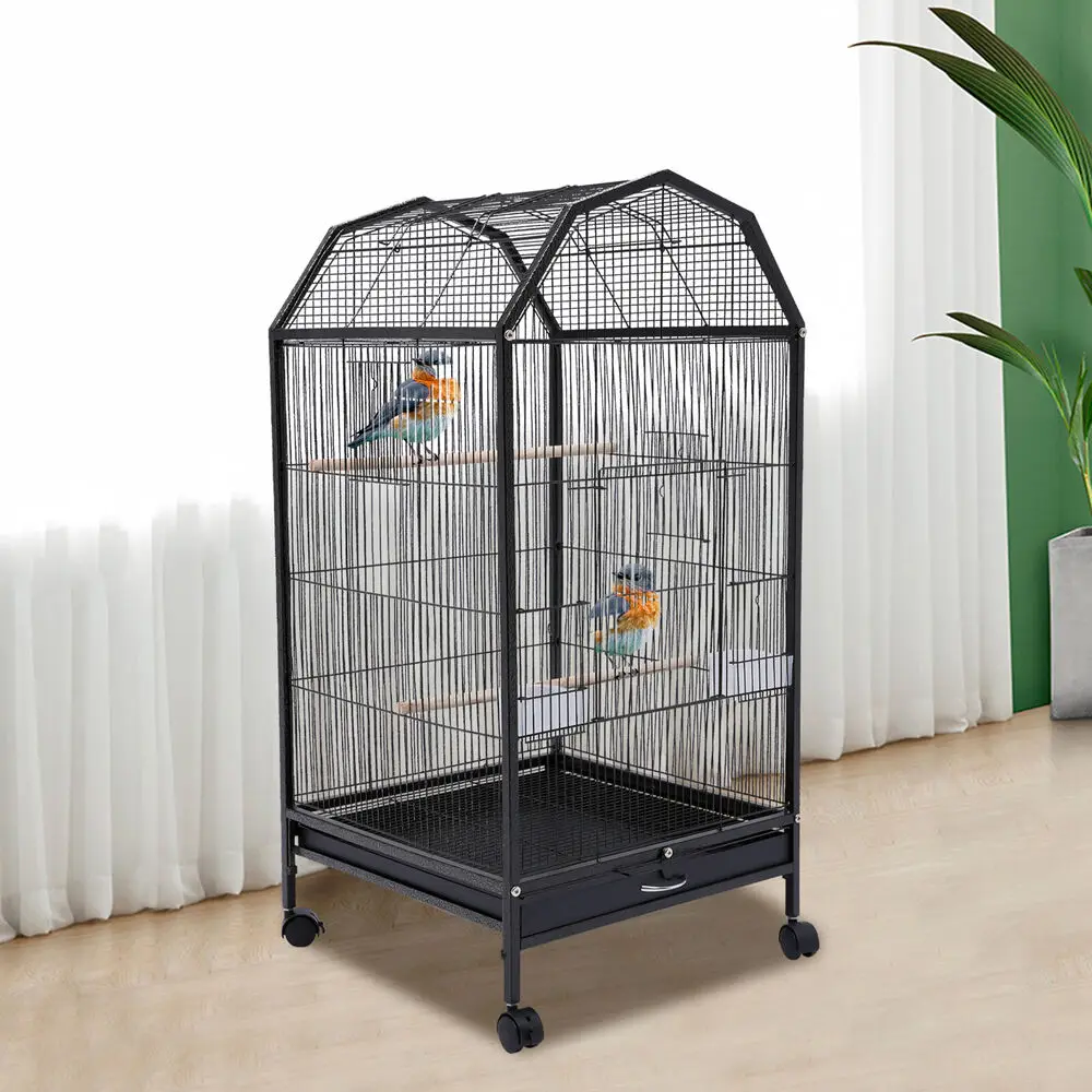 

Large Bird Cage wit Rolling Stand Cockatiel Parakeet Finch Parrot Birdcage Cage