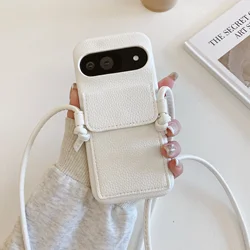 Crossbody Lanyard Wallet with Card Holder Phone Case for Google Pixel 9 8 7 6 Pro XL 8A 7A 6A PU Leather Protective Cover