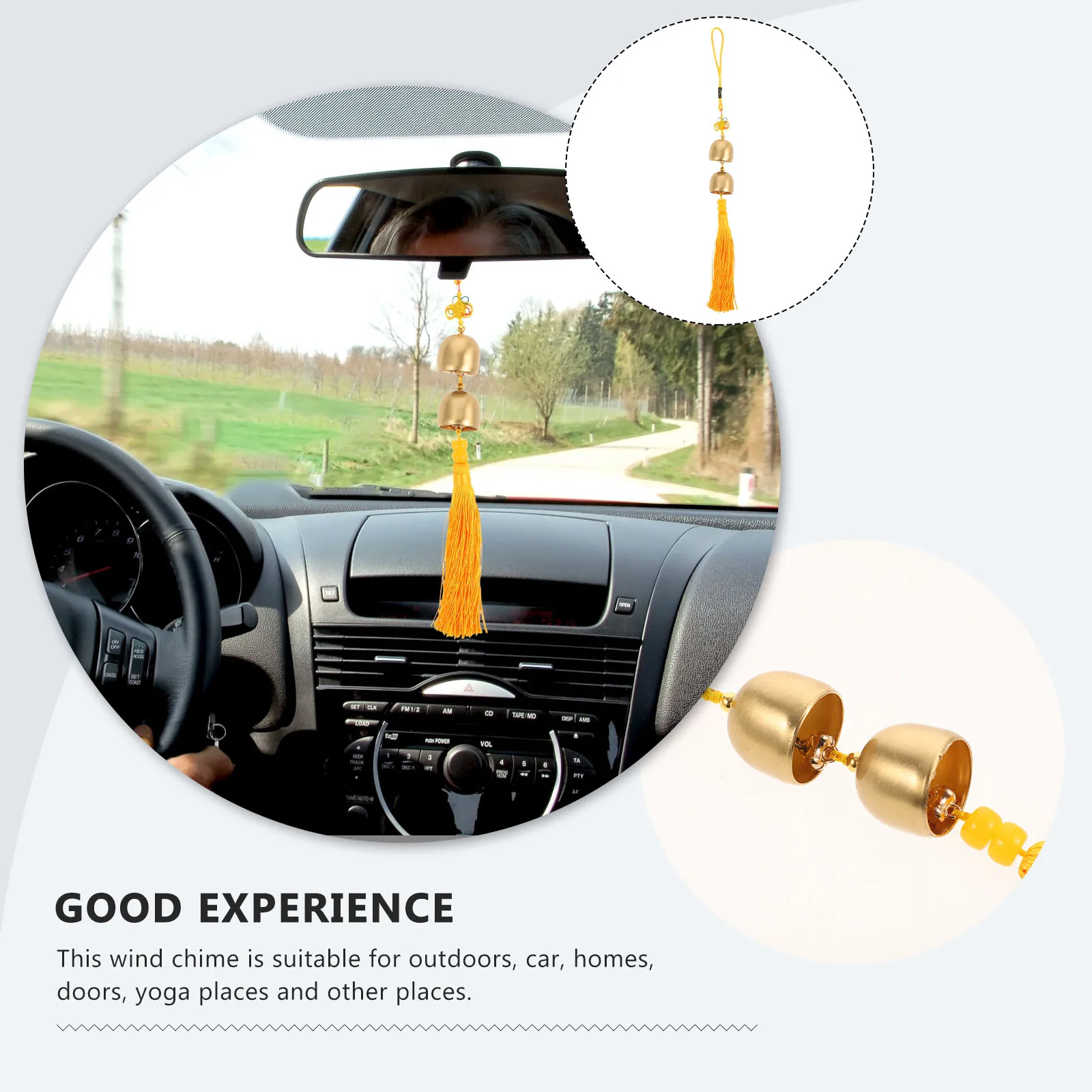 

Vintage Style Metal Hanging Wind Chime Bell Decorative Ornament For Yard Patio Decoration Car Tassel Gift