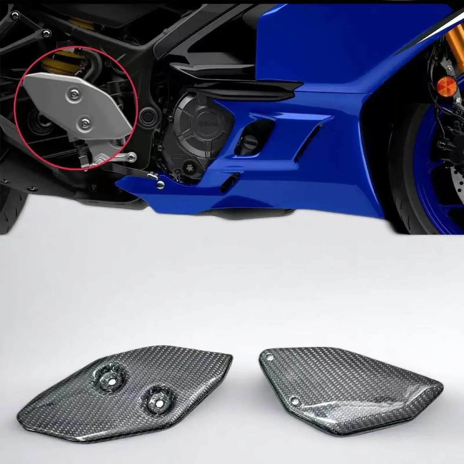 

2Pcs Foot Peg Heel Guard Plate for Yamaha Yzf-r3 R3 R25 2019-2025 Accs