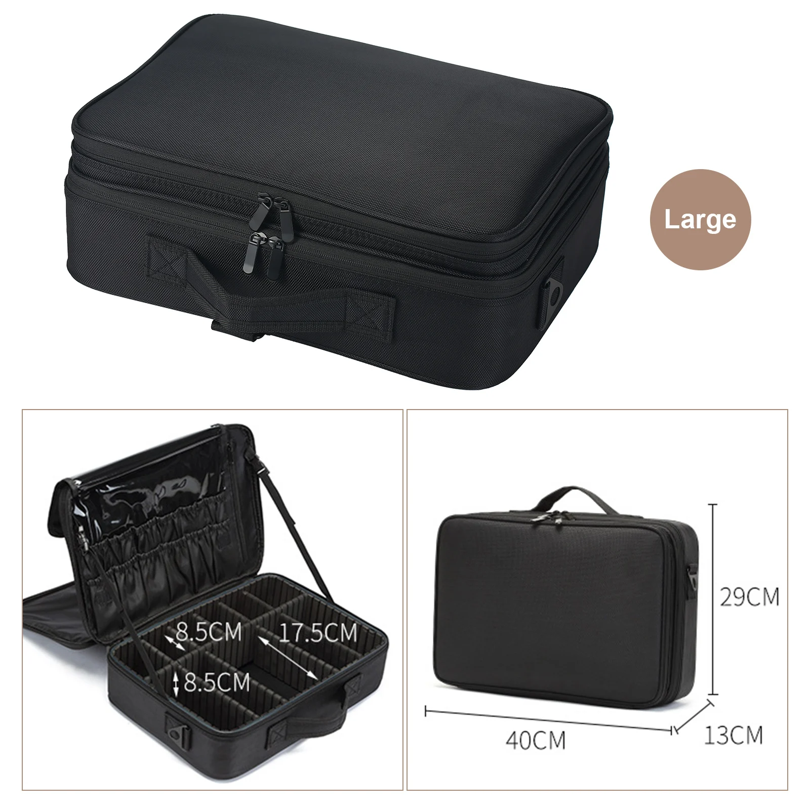 حقيبة مكياج للسفر، حقيبة تخزين مقاومة للماء، حقيبة مستحضرات التجميل، أدوات المكياج، حقيبة أدوات الزينة لمستحضرات التجميل، فرش المكياج، أدوات الزينة