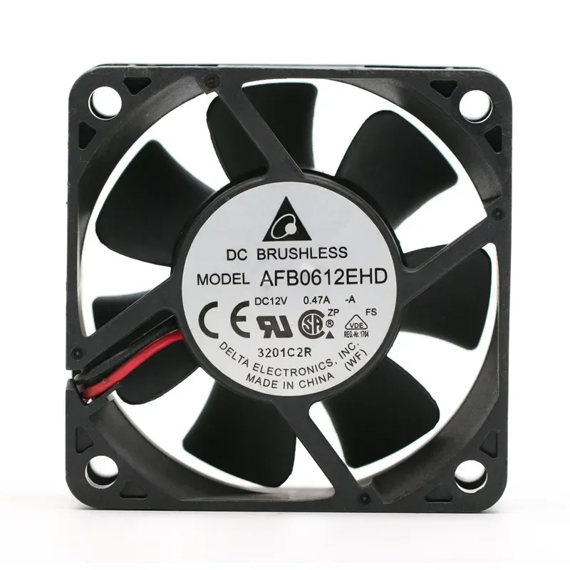 for AFB0612EHD 6020 12V 0.47A 6CM 2 Wire Double Ball Bearing Industrial Cooling Fan
