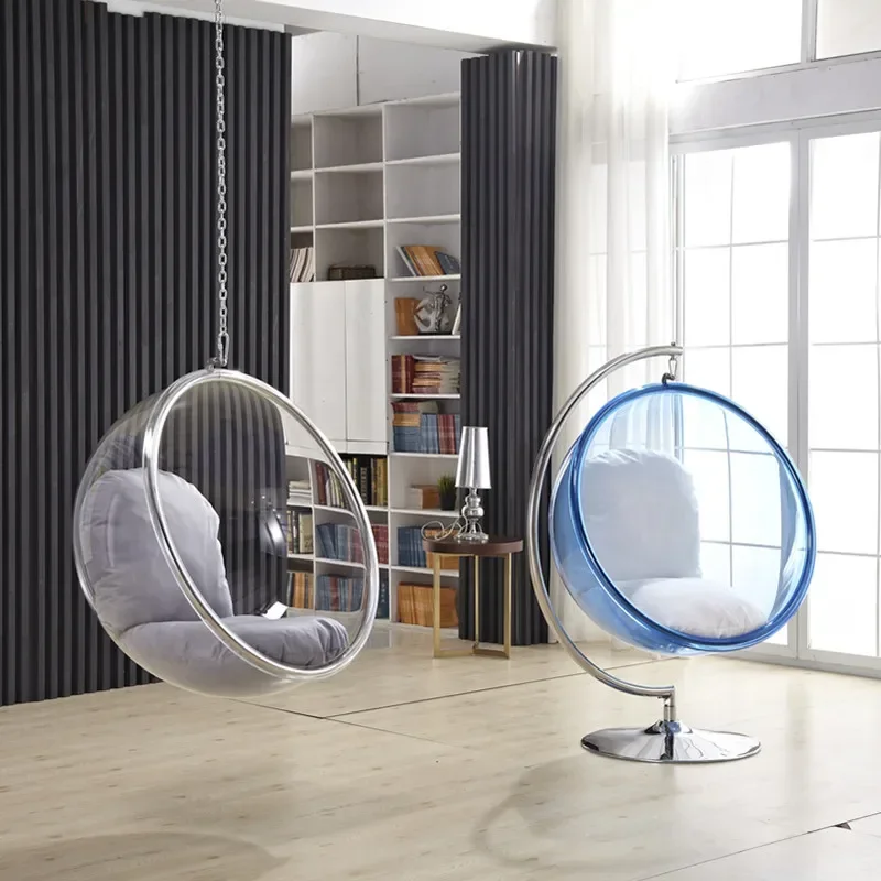 Hanging chair girl glass hemisphere acrylic hanging basket swing hanging ball space transparent chair B & B