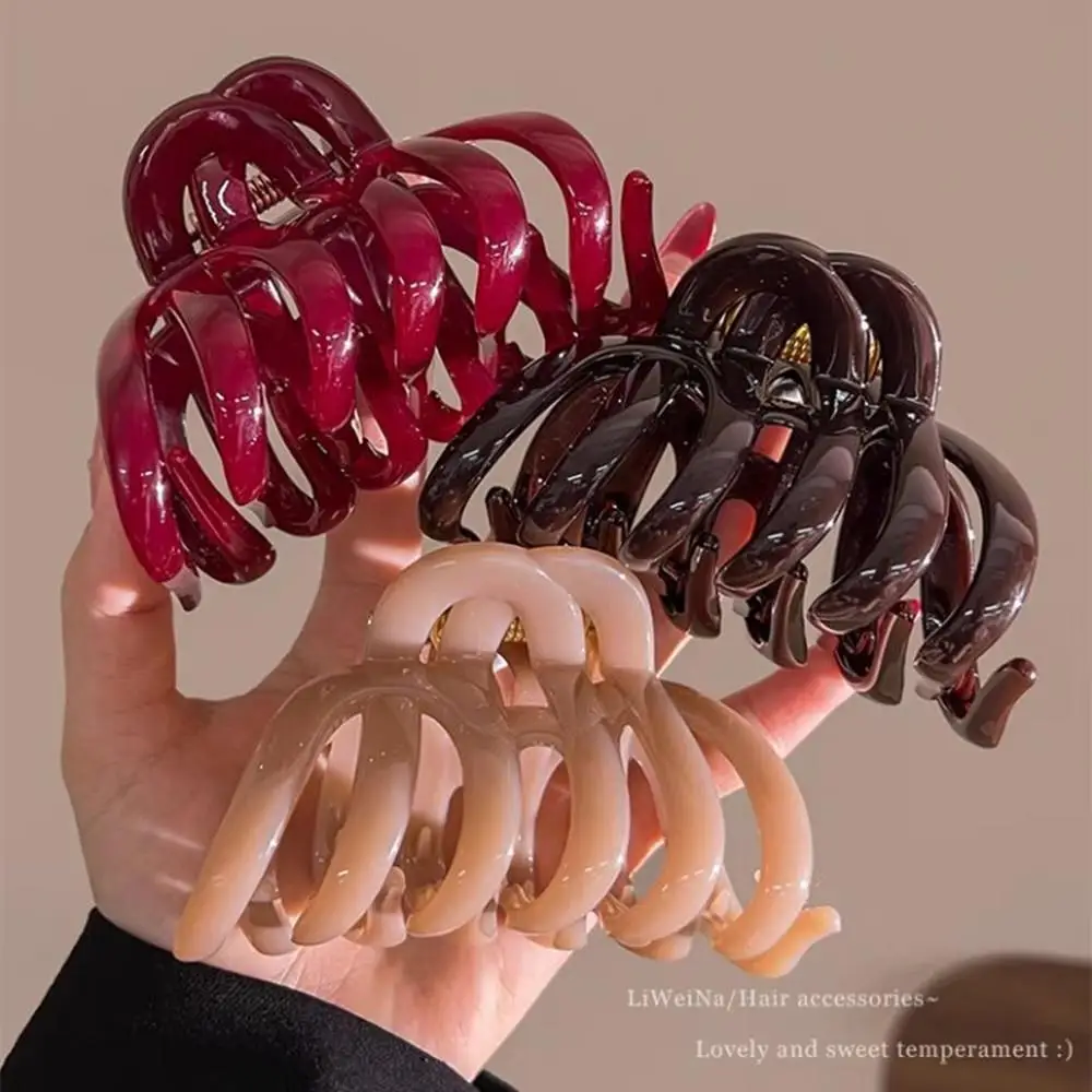 

H Korean Women Girls Pumpkin Hair Claws Hair Clips Headwear Large Size Hairpin Crab Barrette Fashion Ornament Hair Accessories