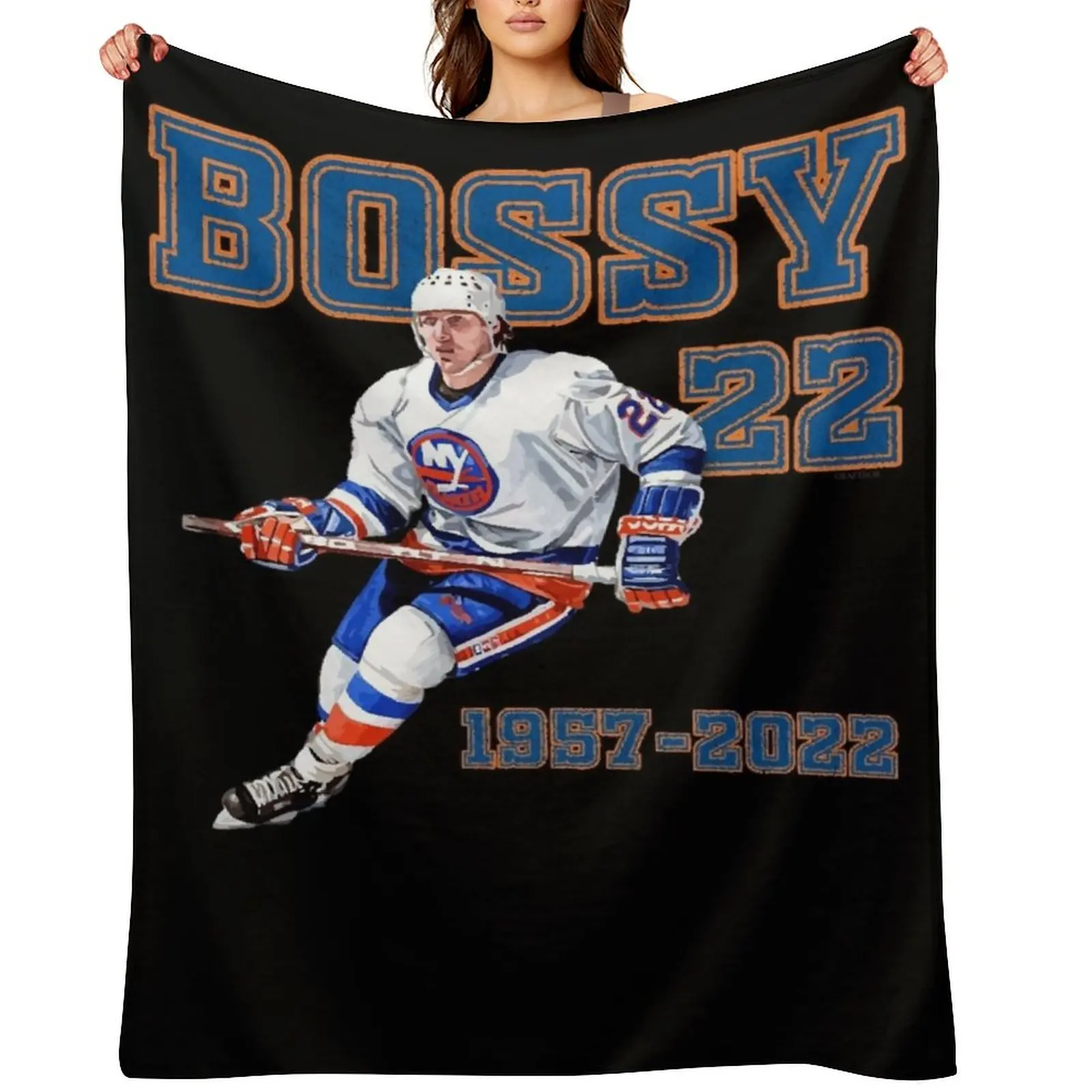 

Mike Bossy Number 221957-2022 Throw Blanket Tourist Warm Flannel Custom Blankets