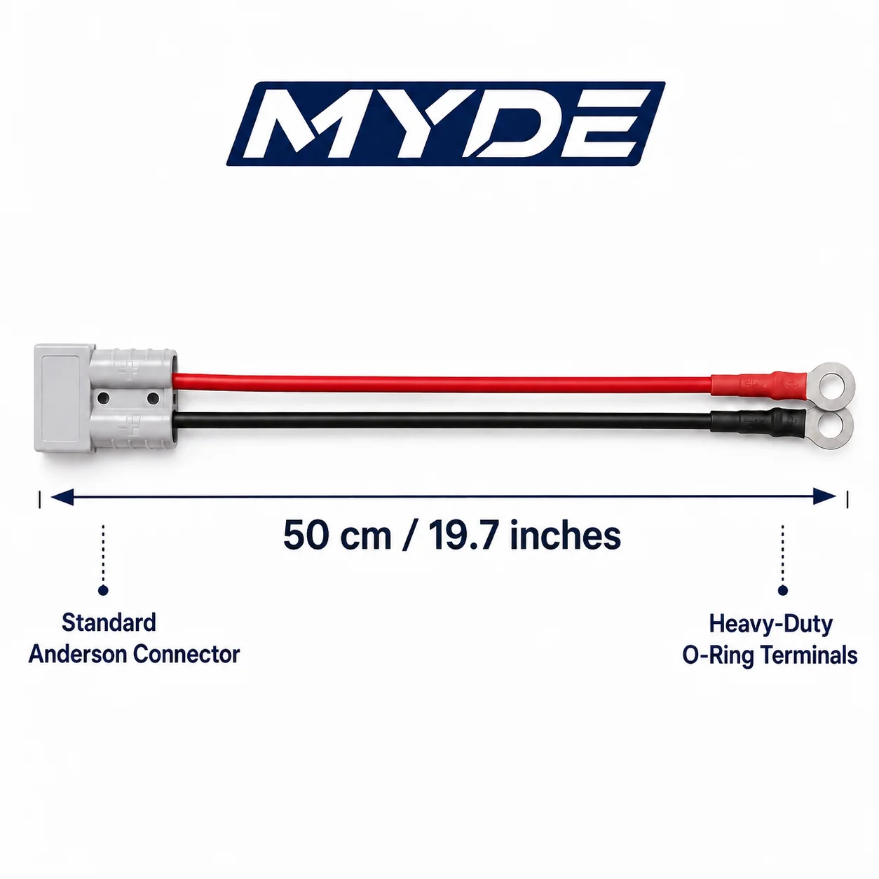 10 AWG Schwerlast-Anderson-Stecker auf Ringkabelschuh Batteriekabel 30cm-50cm – Detail 6