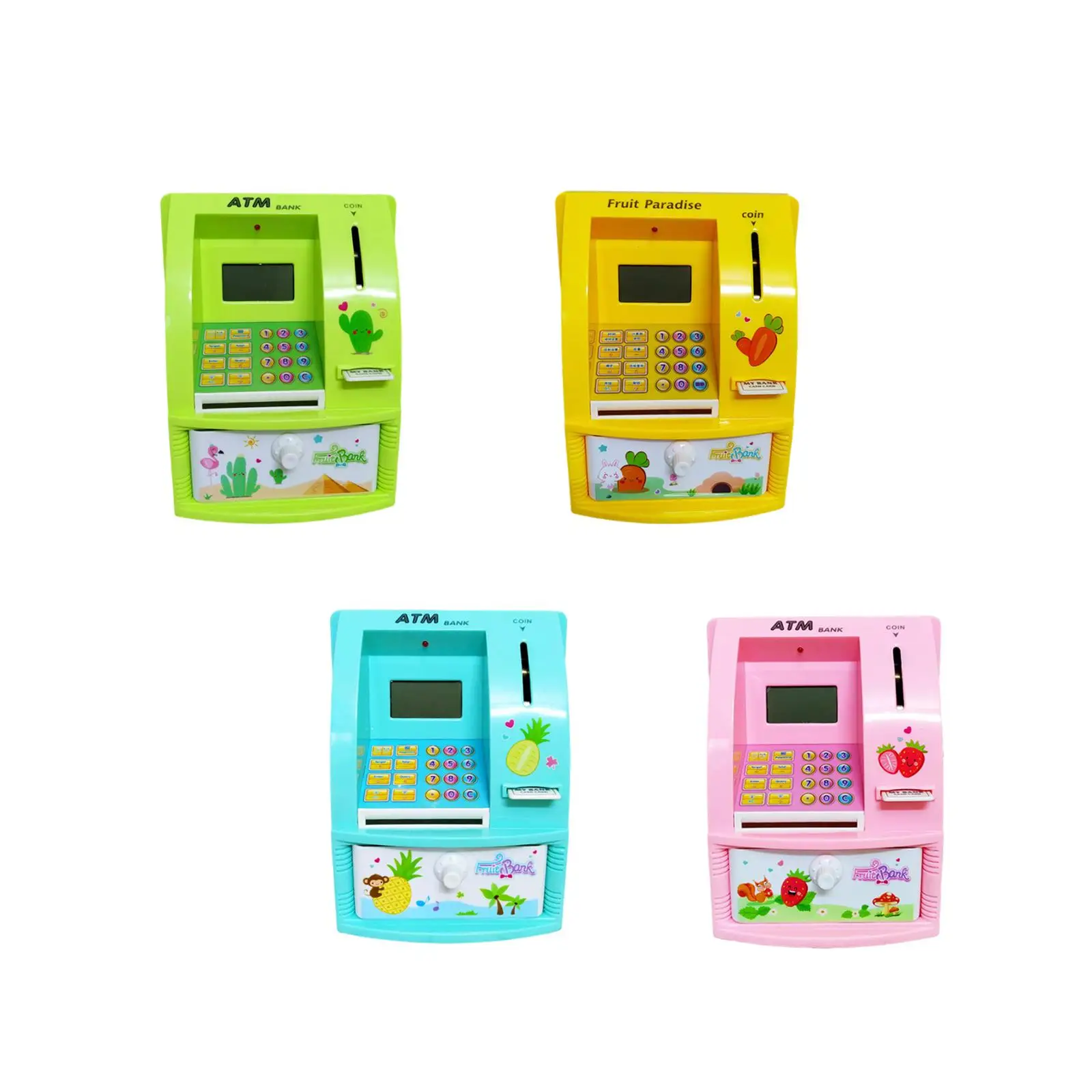 Kids ATM Piggy Bank LCD Display with Card,password, Recognition Money Saving Box for Kids Children Boys Girls Ages 3+ Gifts