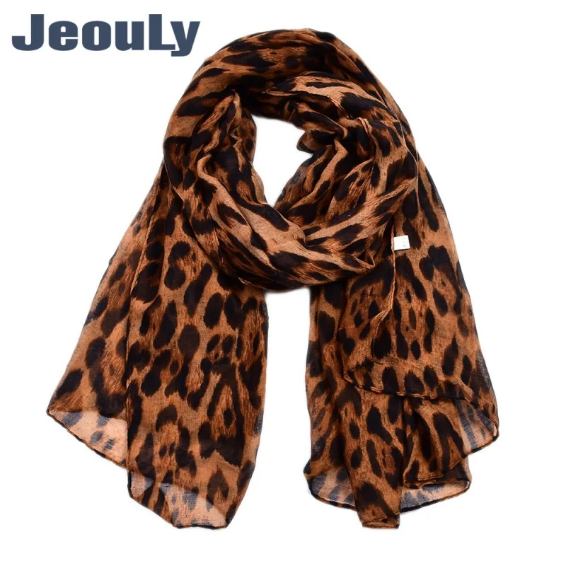 2023 Hot Spring and Autumn New Ladies Bali Yarn Scarf European and American Leopard Print Shawl Scarf Foreign Trade Cross-Border