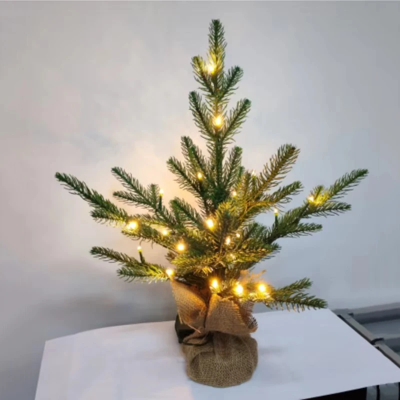 

Small Christmas Tree PVC Home Christmas Party Atmosphere Mini Xmas Tree with LED Lights Home Atmosphere Decoration 45cm/60cm