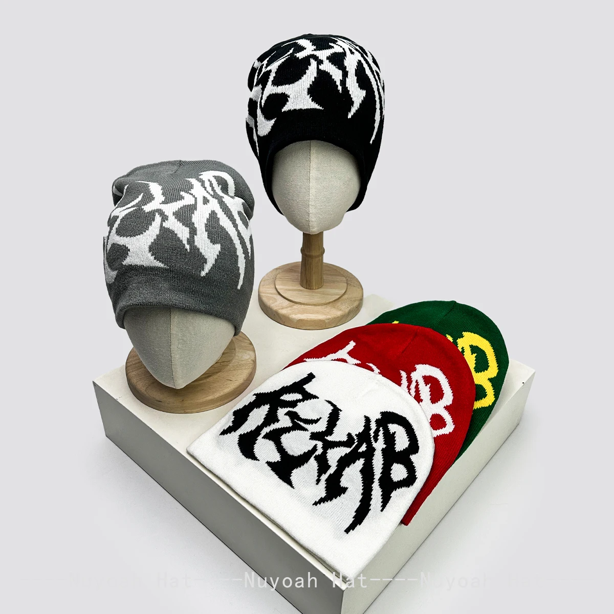 

New Men Women Hip-hop Jacquard Letters Knitted Hats Warm Street Fashion Personal Beanies American Style Versatile Rap Skateboard