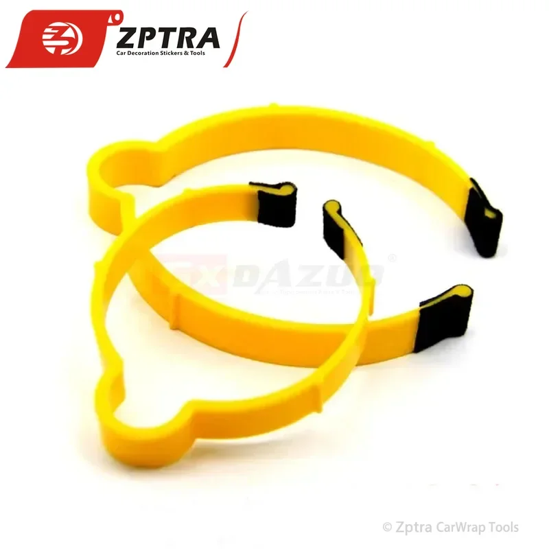 50 Pcs/Lot 11cm and 8cm Yellow Pvc Car Wrap Sticker Clamp Vinyl Film Sheet Clip Fastener Roll Clamp Ring