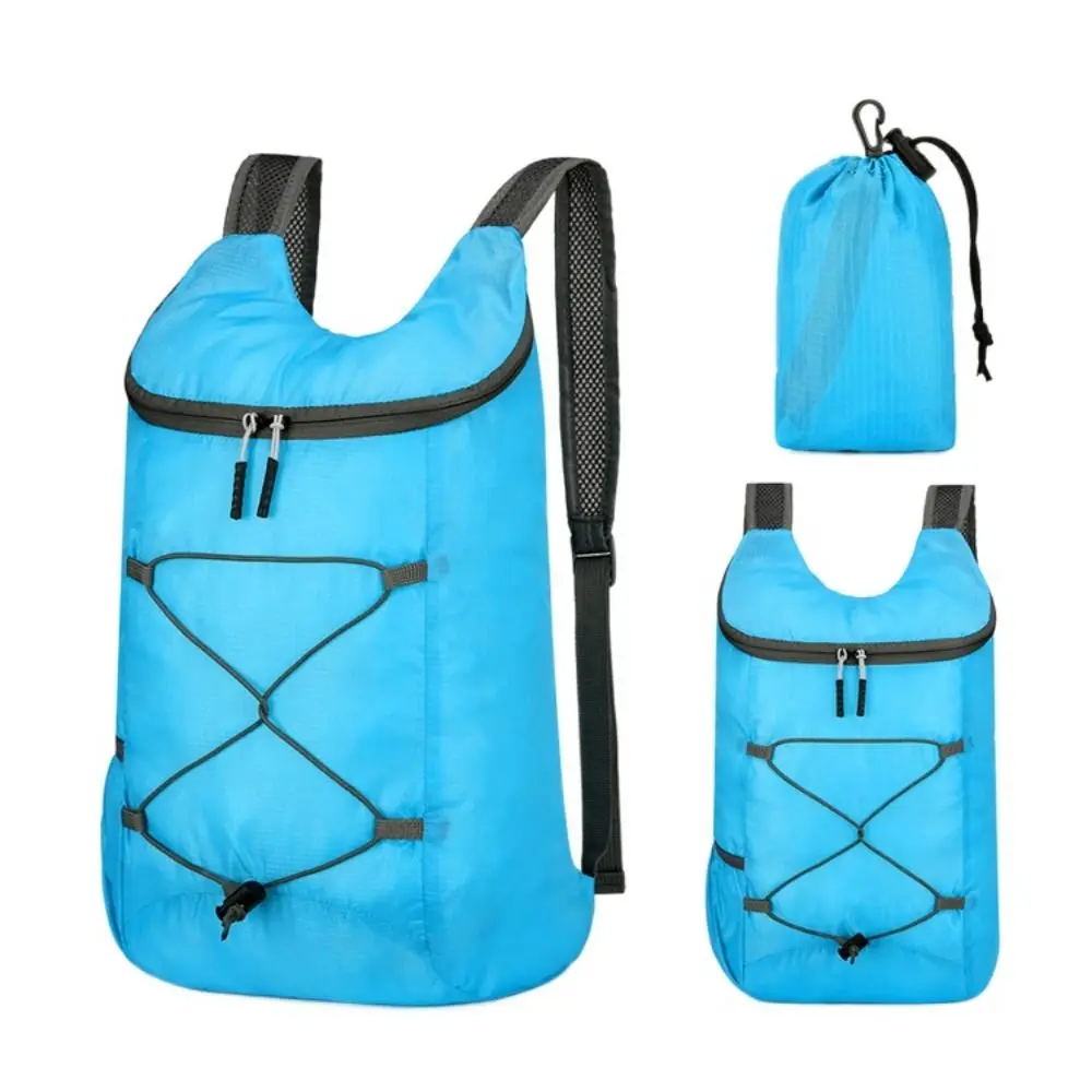 Simple Large Capacity Foldable Backpack Waterproof Folding Climb Bag Zipper Travel Bag Lightweight Nylon Bag Men