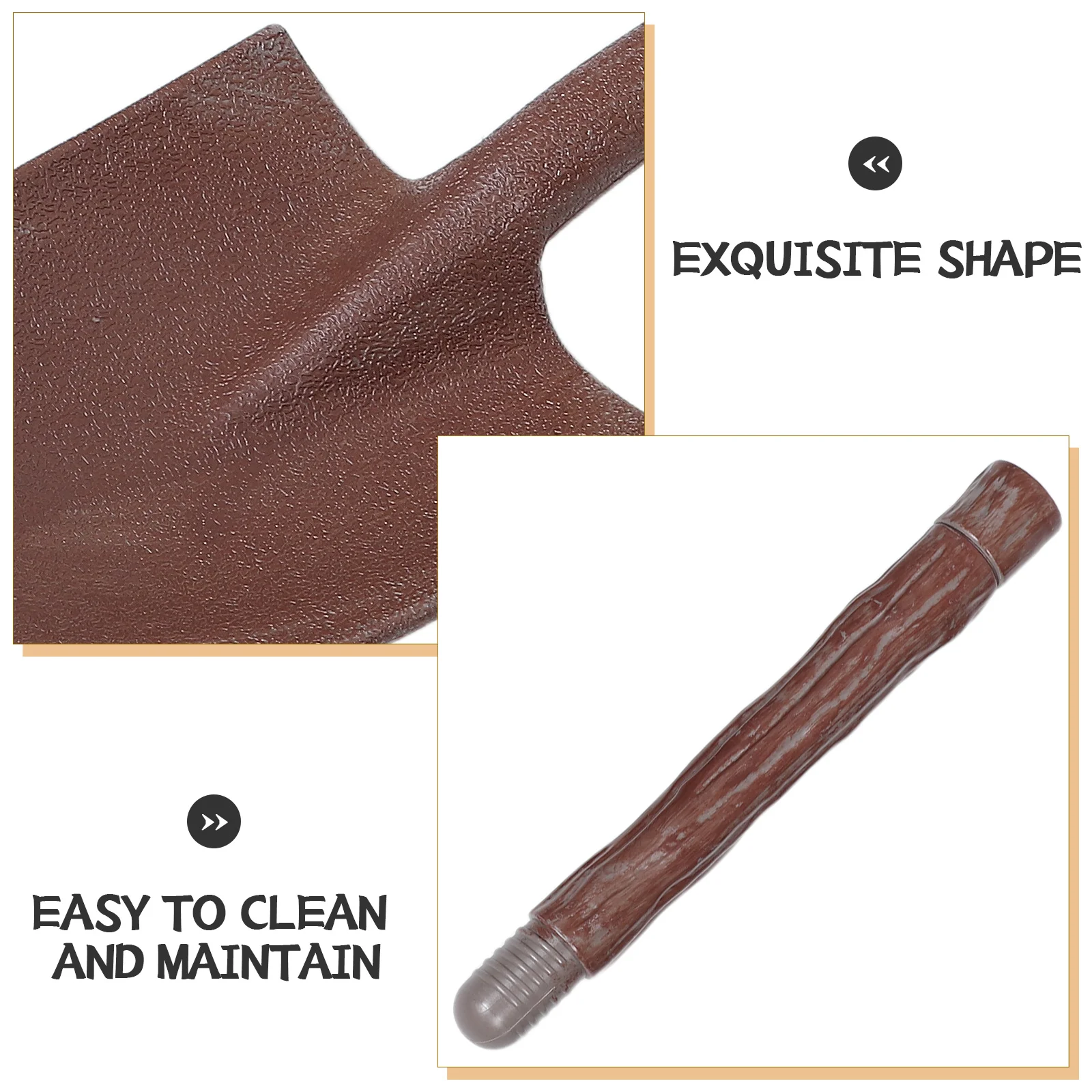 할로윈 의상 소품 묘지 도구 가짜 플라스틱 분리형 삽 코스프레 액세서리 짙은 갈색 유령의 집 장식