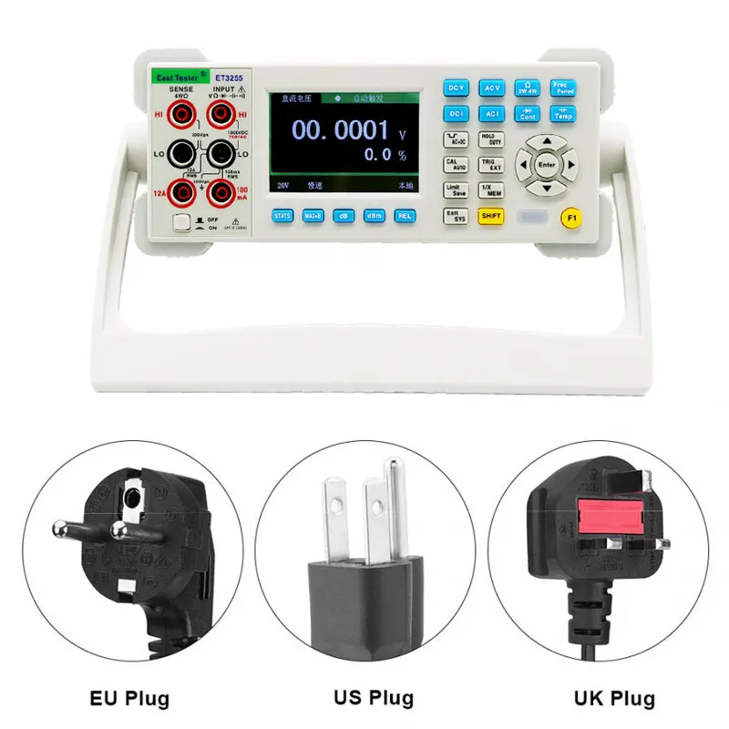ET3255 51⁄2 multimètre numérique de table Écran LCD TFT 3,5 pouces 220000   Compte un double multimètre numérique True-RMS de paillasse
