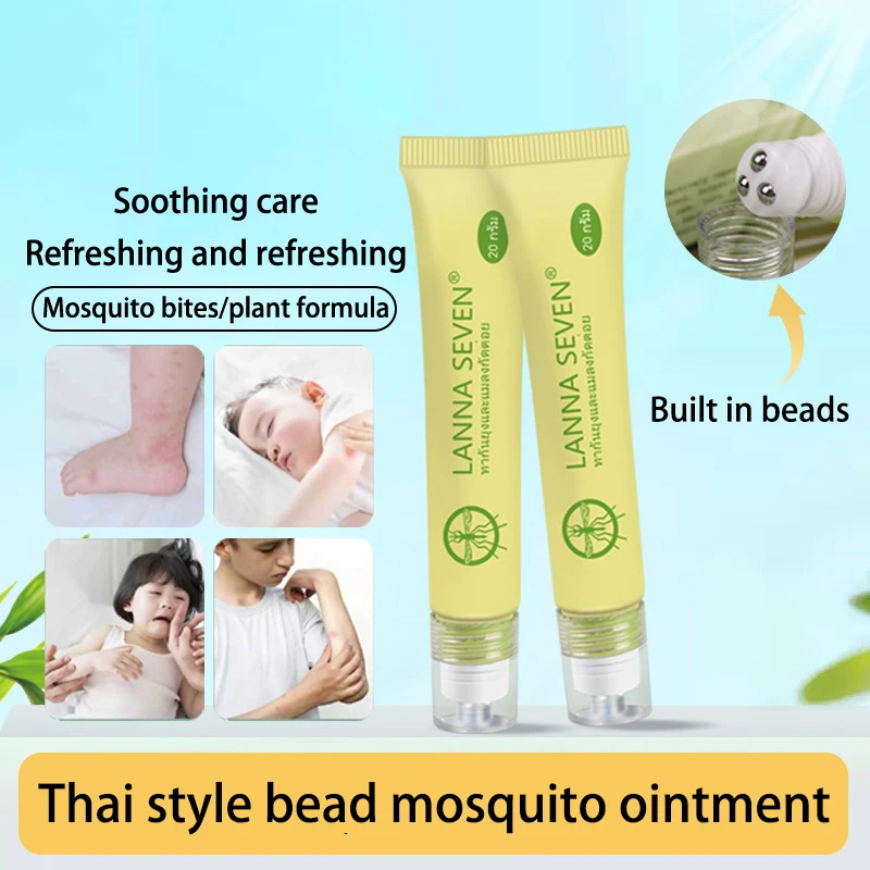 20 G Roll-On Ball With Ball Vial Menthocamphorate Roll-On Bottles Insect Repellent Liquid Relieve Mosquito Bite Itching Swelling