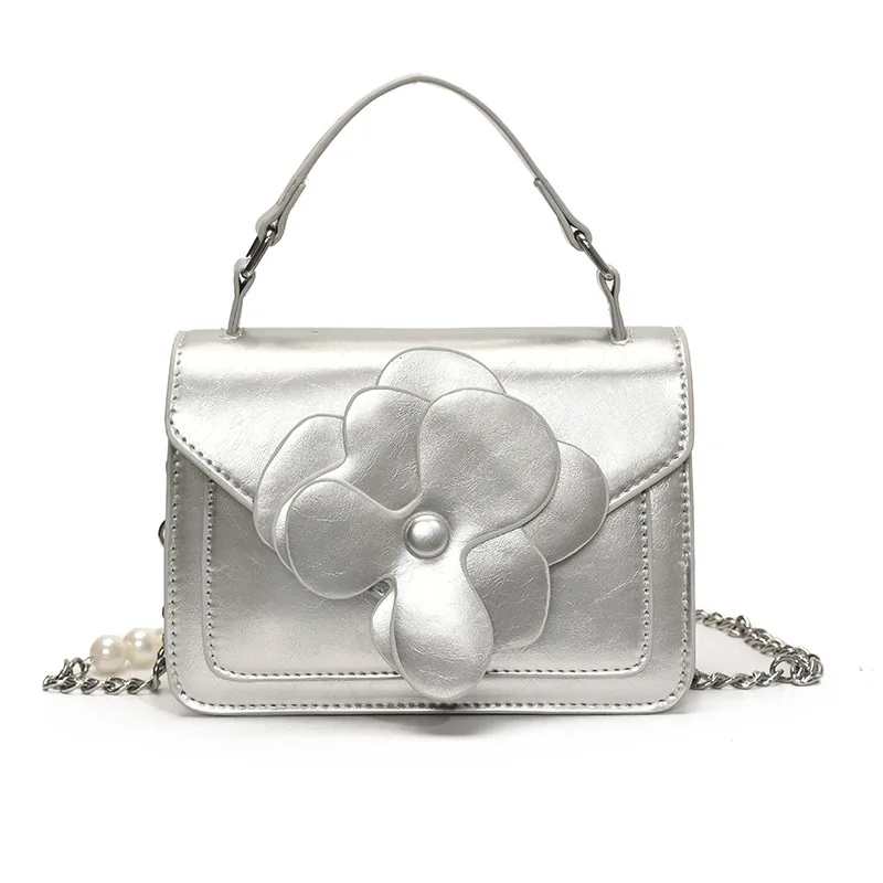 ハンドヘルド小さなスクエアバッグクロスボディバッグ女性のためのショルダーバッグフラワー甘いかわいい財布とハンドバッグデザイナーバッグ Сумка Женская