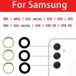 NEW For Samsung A05 A05S A15 A54 A16 4G A36 A56 5G A25 A35 A55 A06 A26 Glass Lens Back Rear Camera Glass Lens With Glue Replace