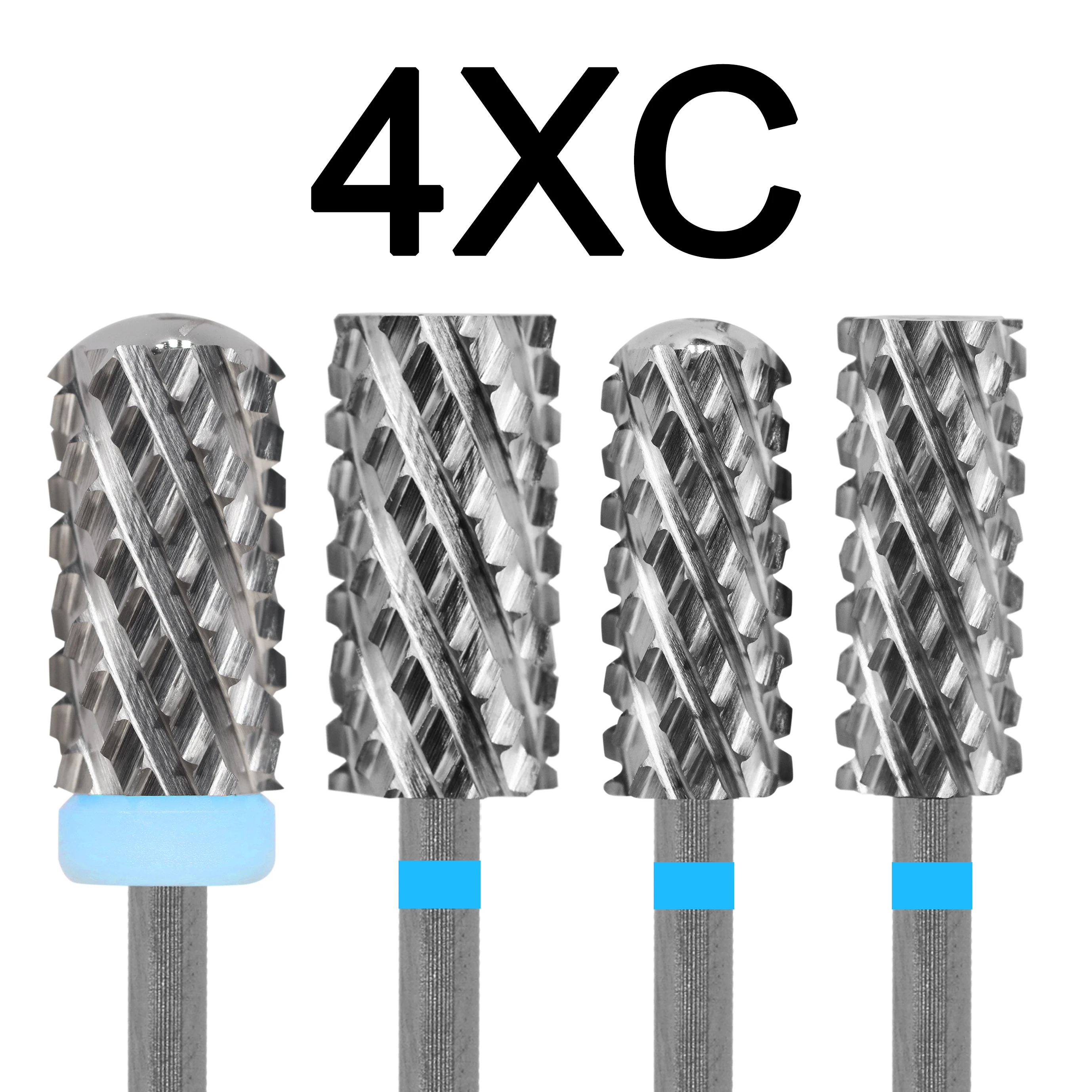 Gelak 4XC Punte a barilotto grande da 6,6 mm e 5,3 mm Punte da trapano per unghie Rimuovi gel metallo duro acrilico Fresatura per rimozione polvere forte