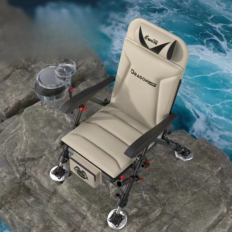 

Fishing Chair, Comfortable & Sturdy All-Terrain Seat, Ergonomic Foldable Design, Anti-Fatigue Portable Chair for River Bank