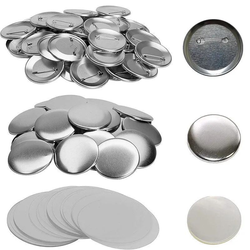 100 Sets Of Metal Badge Pin Button Making Parts Diy Blank Badge Button Parts Tinplate Bottom Badge Making Materials