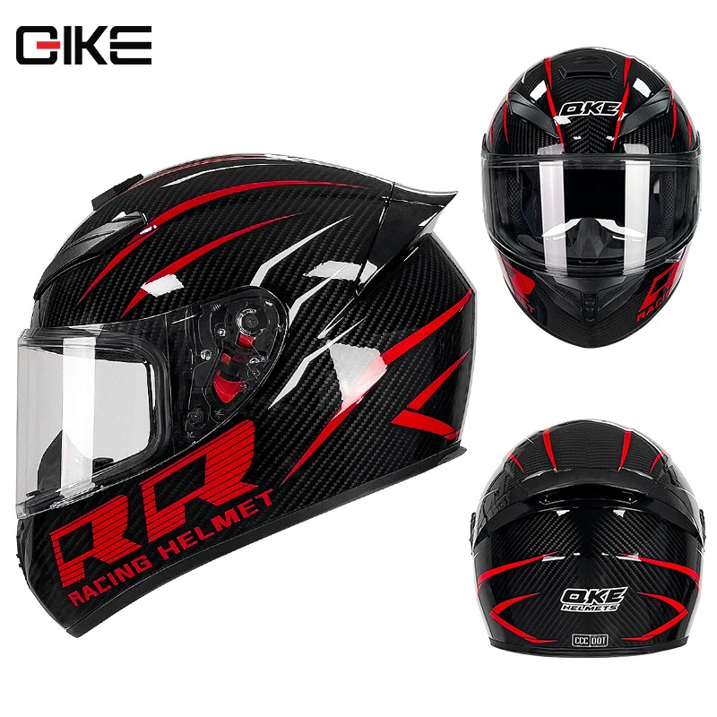 

qike Full Face Racing Helmets Warm Double Motorcycle Helmet Motorbike Sports helmet Motocross Helmet High-strength ABS She