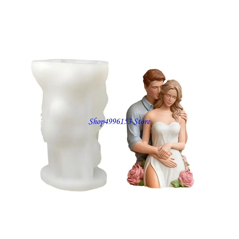 

Q0KE Silicone Rose Couple Mold for Crafting Aromatherapies Home Decoration Mould