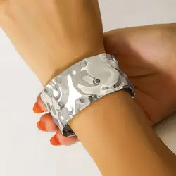 Metal Wide Open Bangle Europe American Style Alloy Cuff Bangles Jewelry Accessories Minority Design Exaggerated Bracelet Women