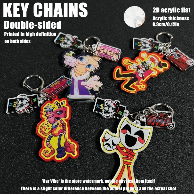 TADC Keychain – Amazing Digital Circus 2D Keyring, Pomni Jax Ragatha Gangle Zooble Pendant for Bag & Keys - view 3