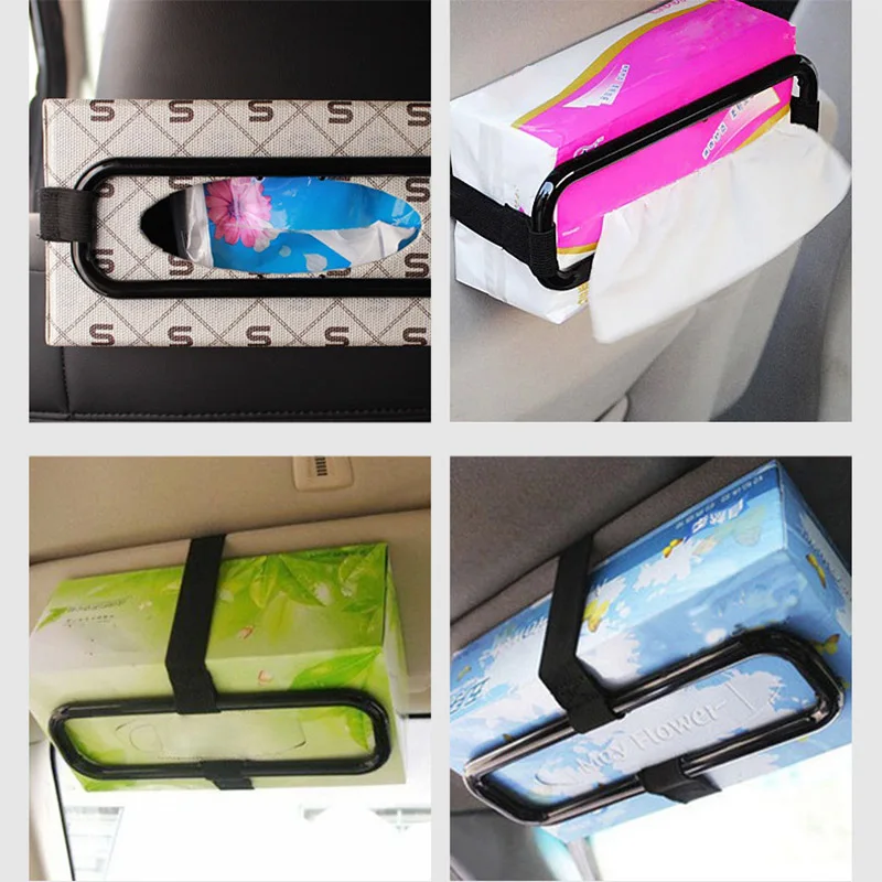 Car Sun Visor Tissue Holder Hanging Box Organizer for Seat Back Napkin Storage Handy Portable Durable Interior Accessories