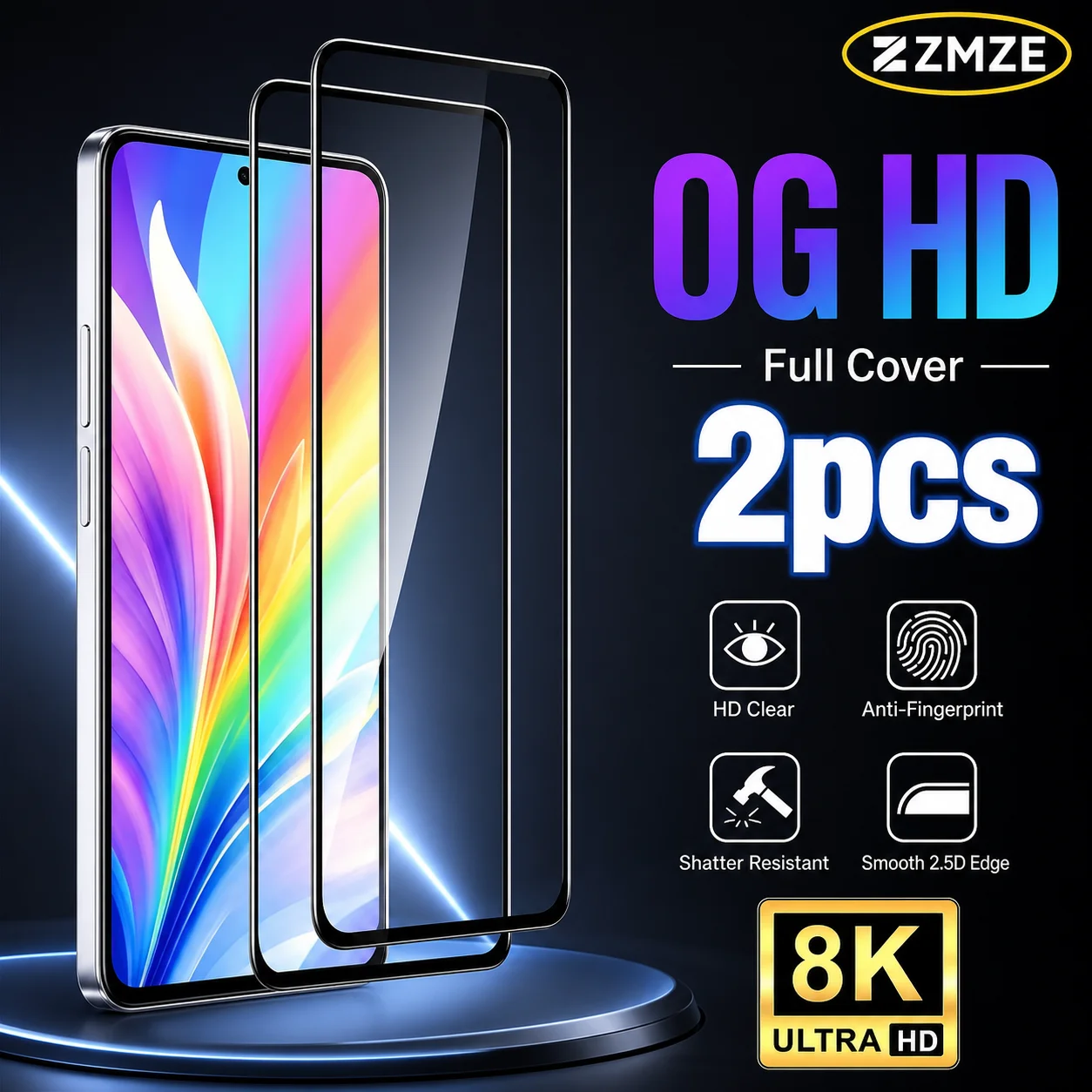 2 Stück Vollflächige Displayschutzfolie aus gehärtetem Glas für Samsung Galaxy A06 A07 A16 A17 A25 A26 A57 A56 A55 A37 A36 A35