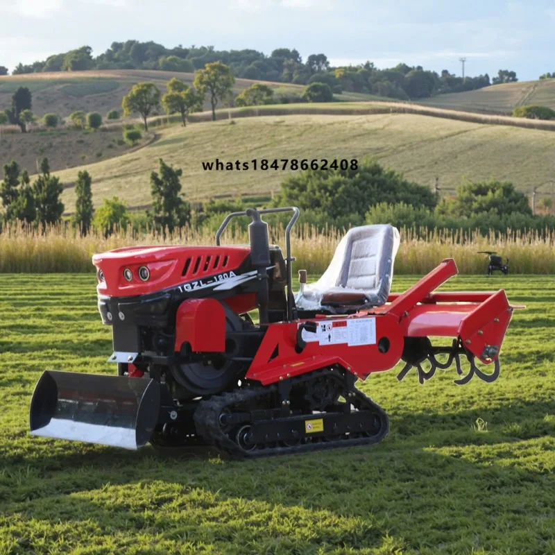 Cheap Price Micro-Crawler Tractor Cultivators Mini Tiller Rotary Tiller Multi-Function Seat Farmland Rotary Tiller