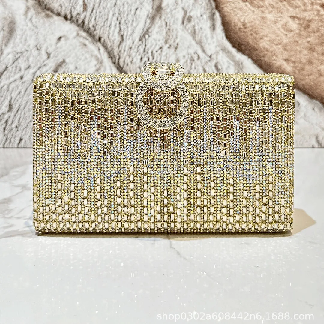 Shiny Rhinestone Evening Dress Wallet Crystal Diamond Women's Handbag Fashion Banquet Wedding Chain Shoulder Money Bag view 6