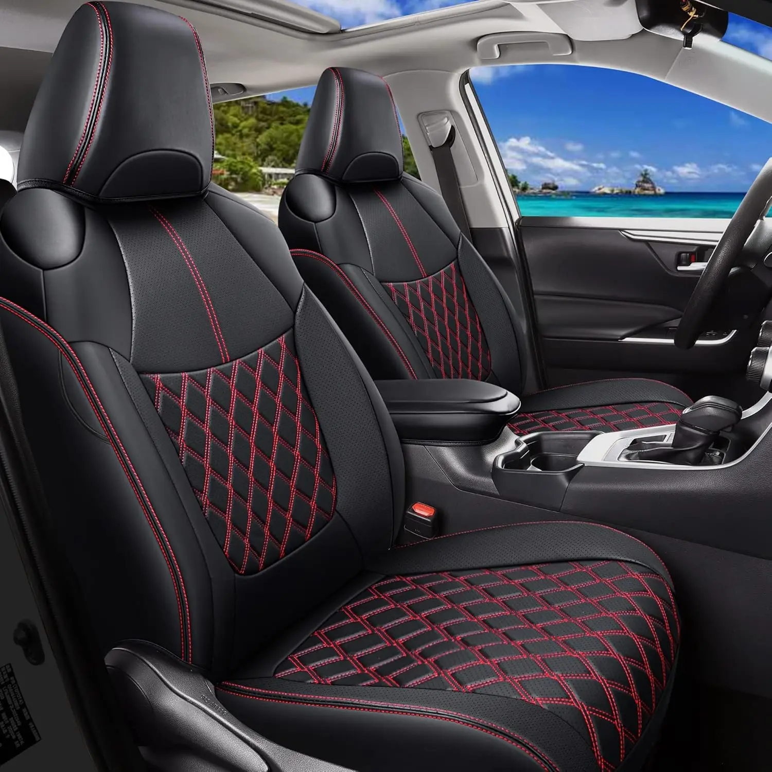 

Custom Fit RAV4 Seat Covers Full Coverage, Waterproof Leather Seat Cushion Fit for 2019-2024 Toyota Rav4 XLE LE XLE Premium Limi