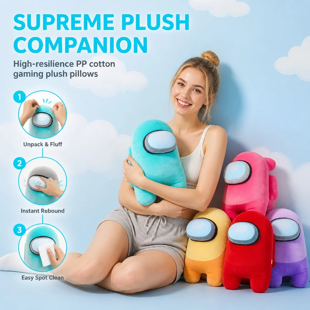 20cm Among Us Soft Plush Pillow Cushion Impostor Crewmate Game Toy Collection Display Decorative Showpiece Memorabilia Home Gift