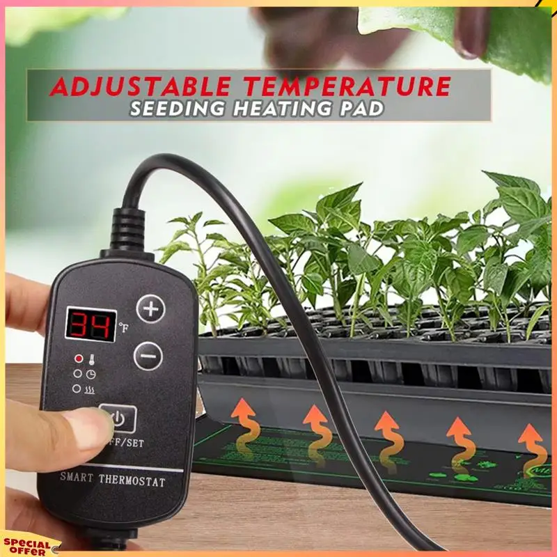 

ABFI Graphene Seedling Heated Mat With Adjustable Thermostat For Seeds Germination Plants Nursery Grow Heating Pad EU Plug