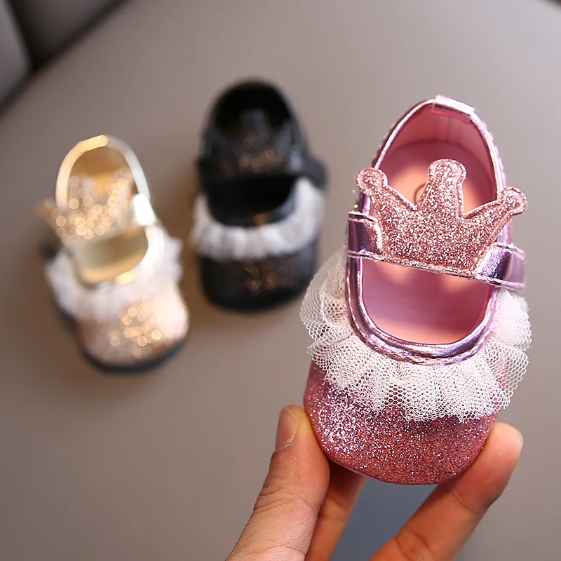 HAIZHIW Baby Girl Fashion Lace Lace Solid Color Princess Shoes Comfortable Soft Sole Non-Slip Toddler Shoes Baptism First Walker