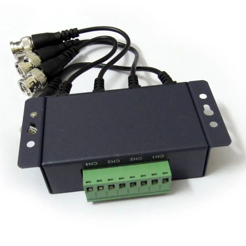 UTP CCTV video balun 4 channel BNC Male Pigtail 4Ch Passive UTP CCTV Transceiver RJ45 coax adapter transmission