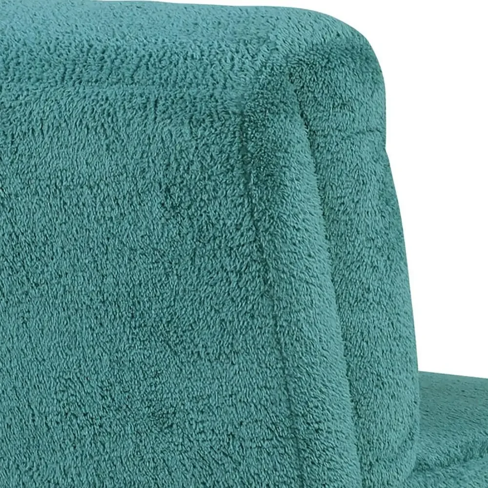 Teal Tufted Vanity Chair with High Density Foam Cushioning Solid Hardwood Frame Premium Polyester Fabric Playful and Inviting