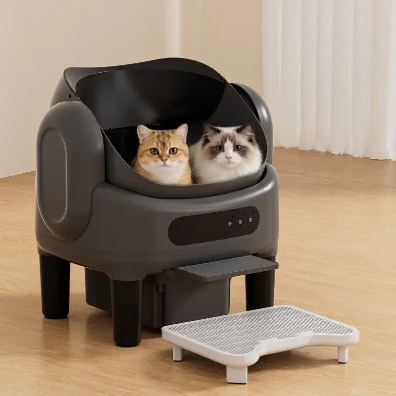 Smart Self Cleaning Cat Litter Box Fully Enclosed Splash Proof Large Capacity Automatic Toilet with App Remote Control for
