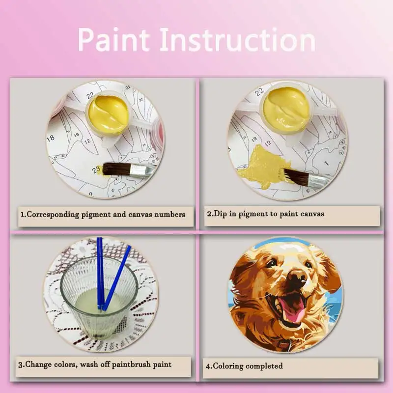 الطلاء بالأرقام مجال الزهور البرية الاكريليك الطلاء قماش دروبشيبينغ صورة الأسرة الأطفال صور هدايا عيد الميلاد #5