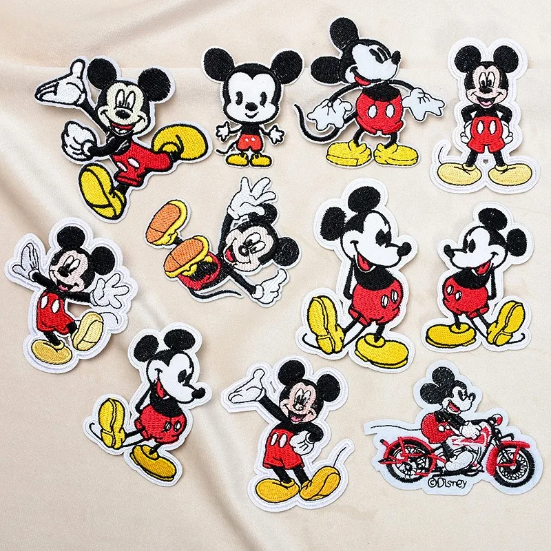 

Disney New Iron on Patches Cartoon DIY Clothing Decoration Patch Mickey Mouse Embroidery Patch Hat Backpack Stickers