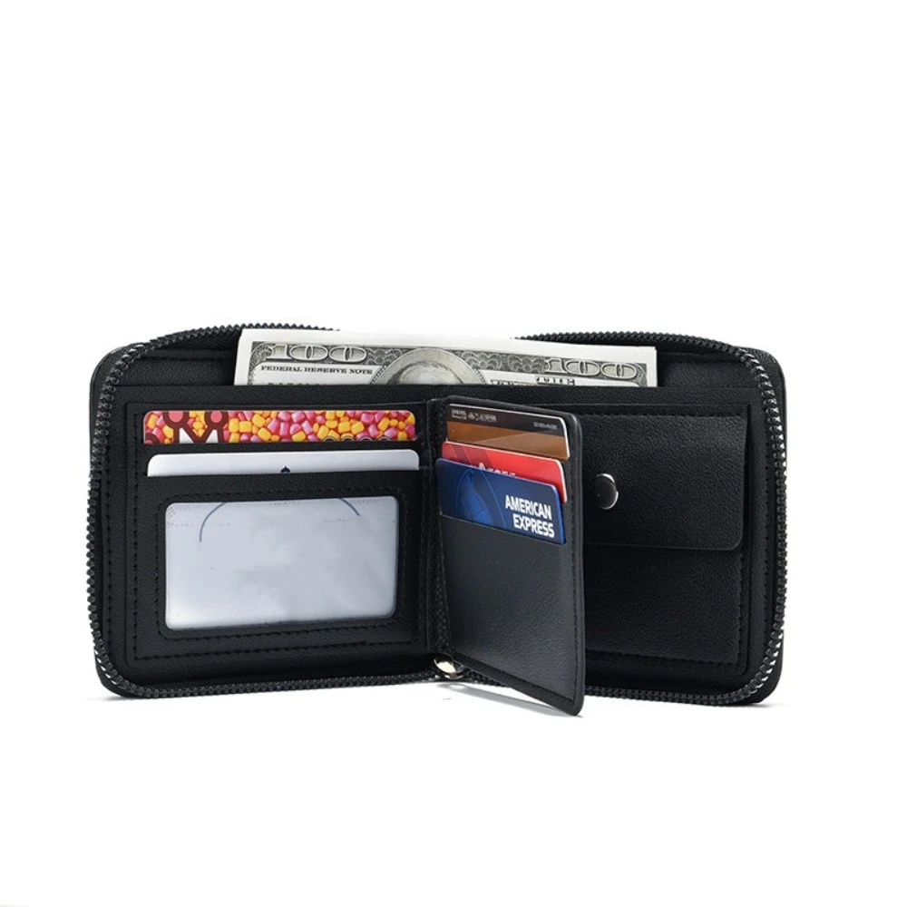 المحمولة بو الجلود الرجال المحفظة سستة مع عملة جيب حامل بطاقة محافظ متعددة الوظائف محفظة نسائية للعملات المعدنية الرجال