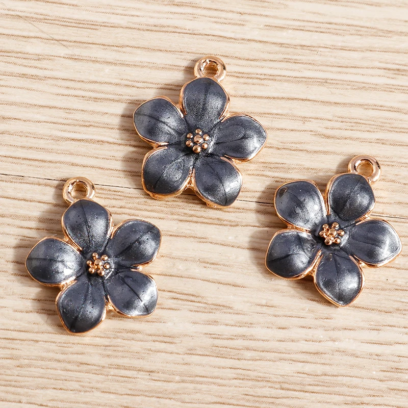 Tusember 10 Stück niedliche Emaille-Anhänger mit Sakura-Blumen für Tropfenohrringe, Armbänder, Halsketten, DIY-Schmuckherstellung – Detail 16