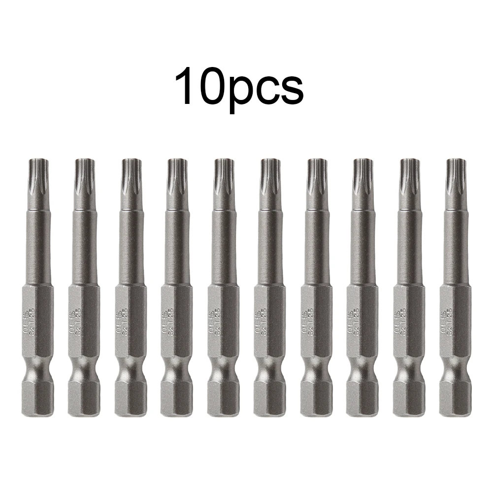 10Pcs Screwdriver Bit 6.35mm Shank Accessories Anti-rust Hexagon Handle Replacement Spare Parts Torx T25 Brand New