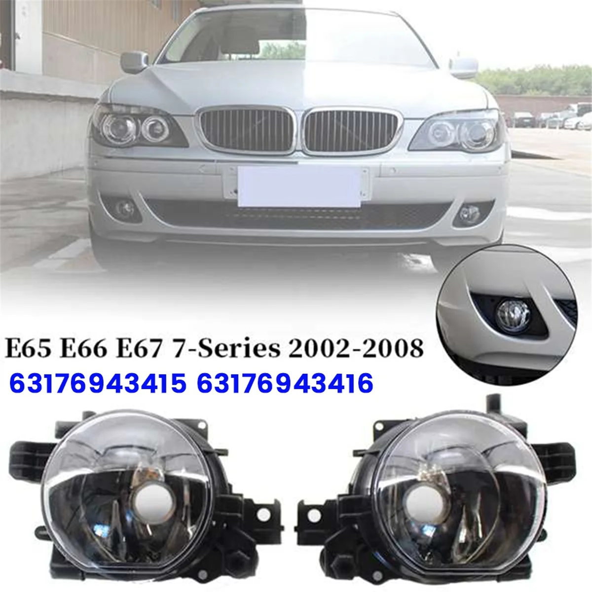 الكلاسيكية 1 زوج الجبهة فوجلايتس مصباح الإسكان 63176943415 63176943416 لسيارات BMW 7 Series E65 E66 730i 735i 740i 745i 760i 2002-2008