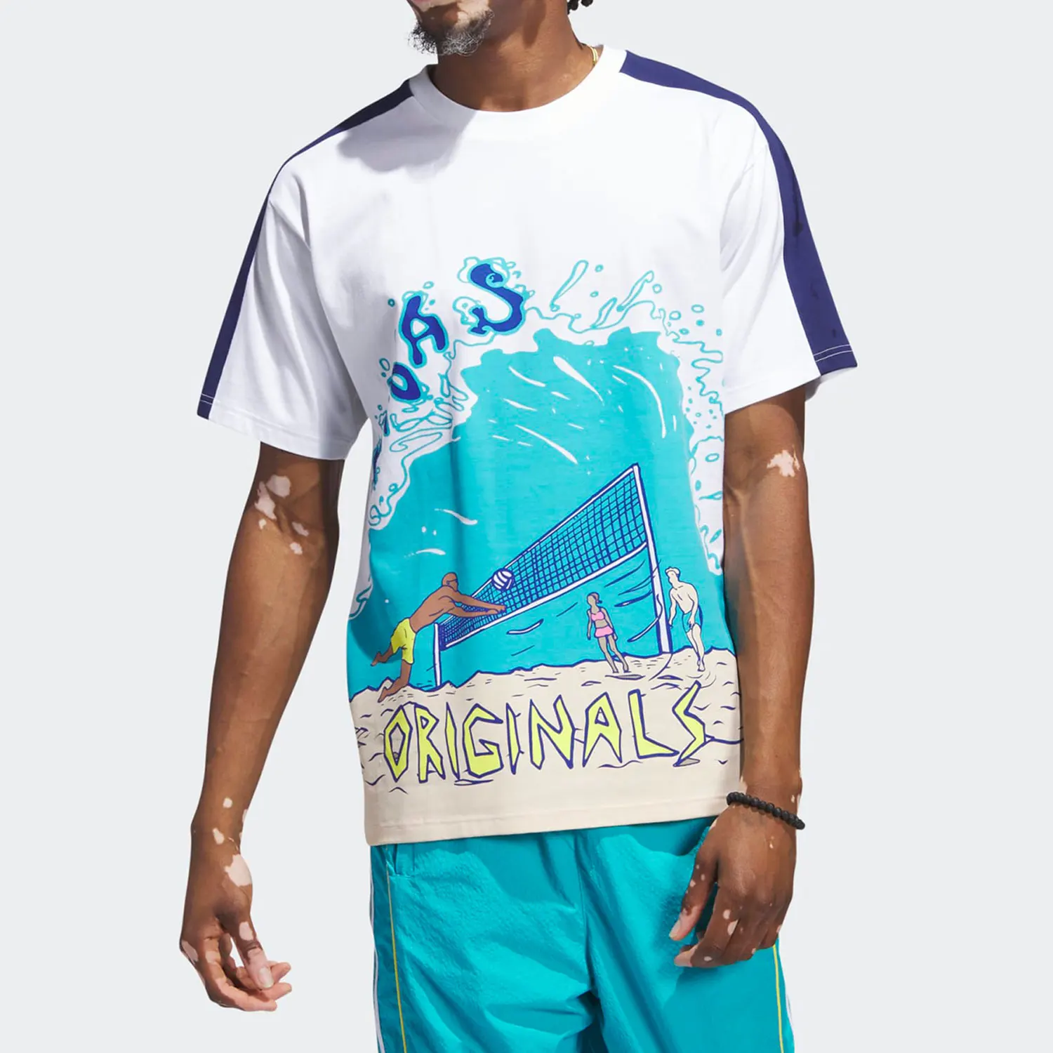 t-shirt-casual-a-maniche-corte-con-collo-rotondo-da-uomo-adidas-genuine-clover-in4777