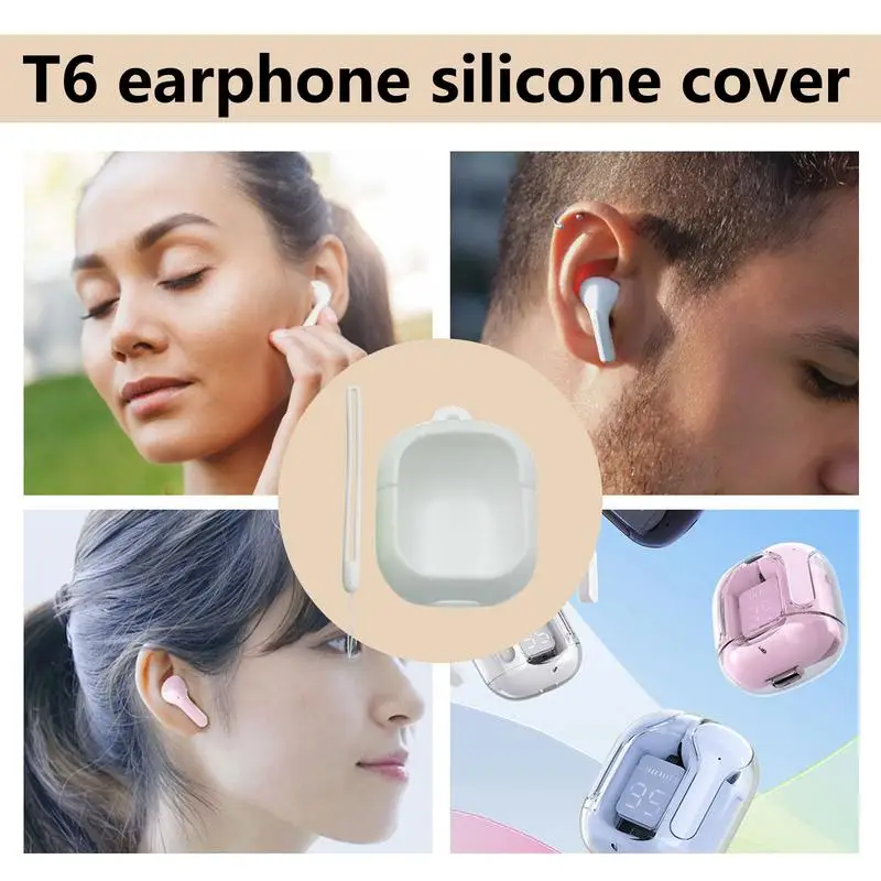 Für T-6 BT-Kopfhörer-Schutzhülle drahtlose Kopfhörer Anti-Drop-Schutzhülle mit Lanyard-Kopfhörer-Zubehör